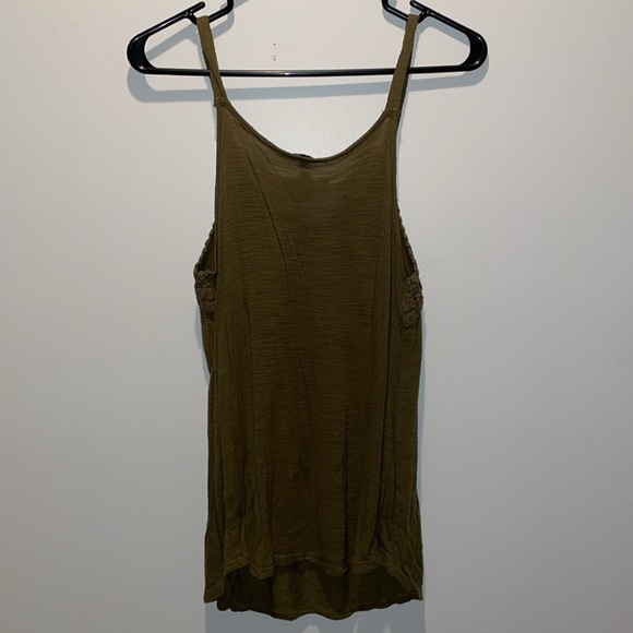 Dark Green Embroidered Front Tank Top - Picture 5 of 5